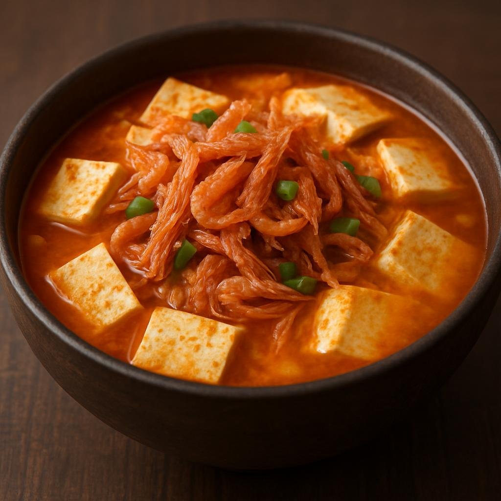 Entree: North Korea – North Korean Coastal Cuisine – 새우젓 ➤ saeujeot (Brined small shrimp preserved and used as a savory seasoning and here prepared as a coastal shrimp-and-tofu stew) recipe