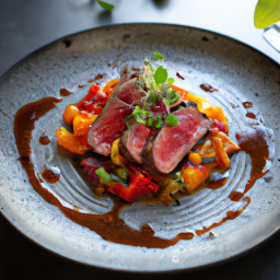 Entrée: United States – Steak with Bell Pepper Salsa recipe