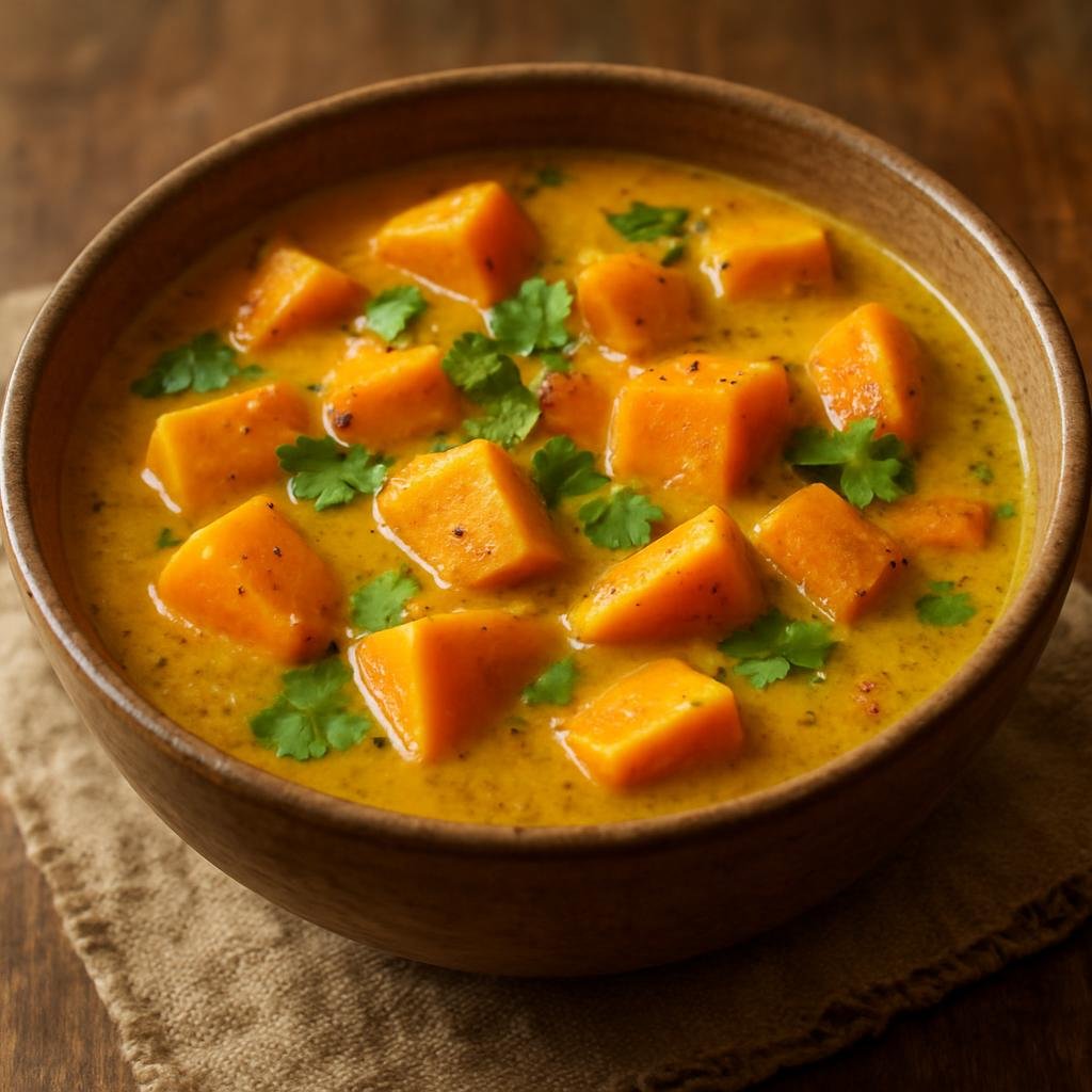 Entree: Fiji – Central Culinary Region – Kumala Curry (Fijian coconut‑based sweet potato curry flavored with curry spices and aromatics) recipe