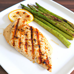 Entrée: United States – Lemon Herb Grilled Chicken with Asparagus recipe