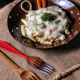 Entrée: United States – Cheesy Chicken and Mushroom Penne recipe