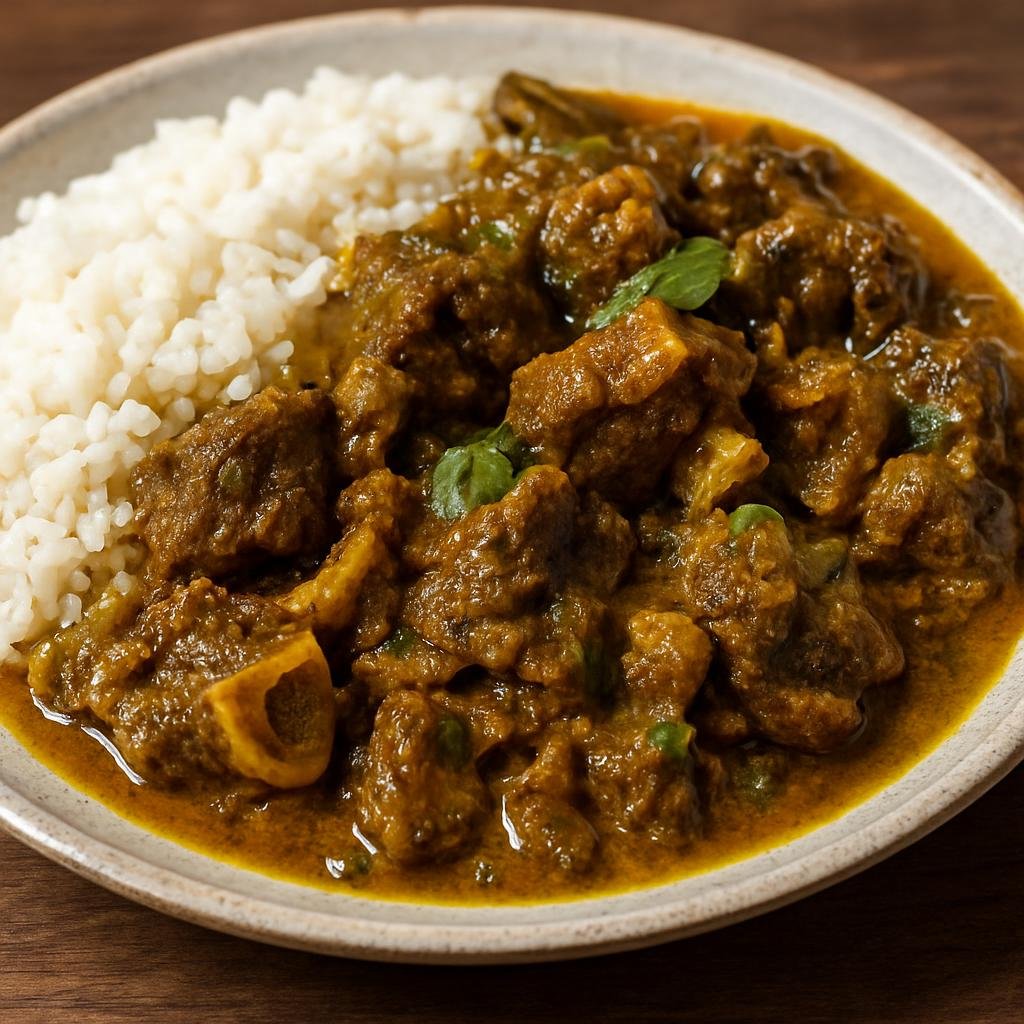 Entree: Saint Lucia – Curry Goat (Fragrant Saint Lucian-style curried goat stewed with island herbs and aromatics) recipe