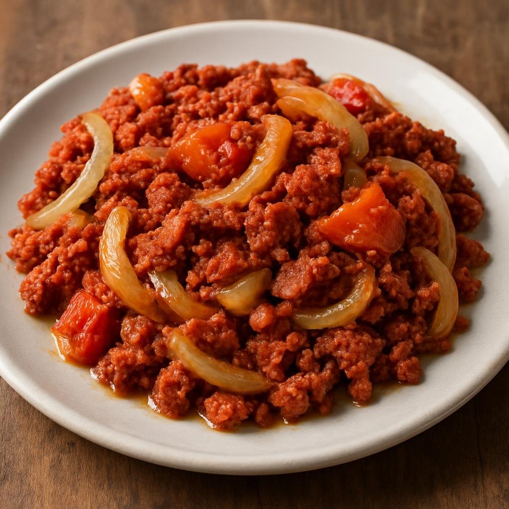 Entree: Samoa – Pisupo (Pan-fried Samoan canned corned beef cooked with onions and tomatoes, served as a hearty main) recipe