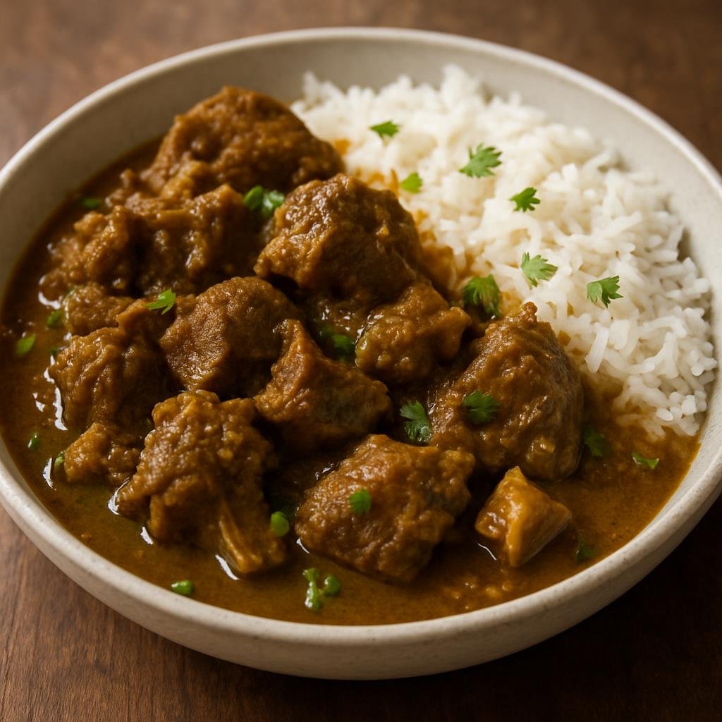 Entree: Virgin Islands, U.S. – Curry Goat (Caribbean-style slow-cooked curried goat stew with aromatic spices) recipe