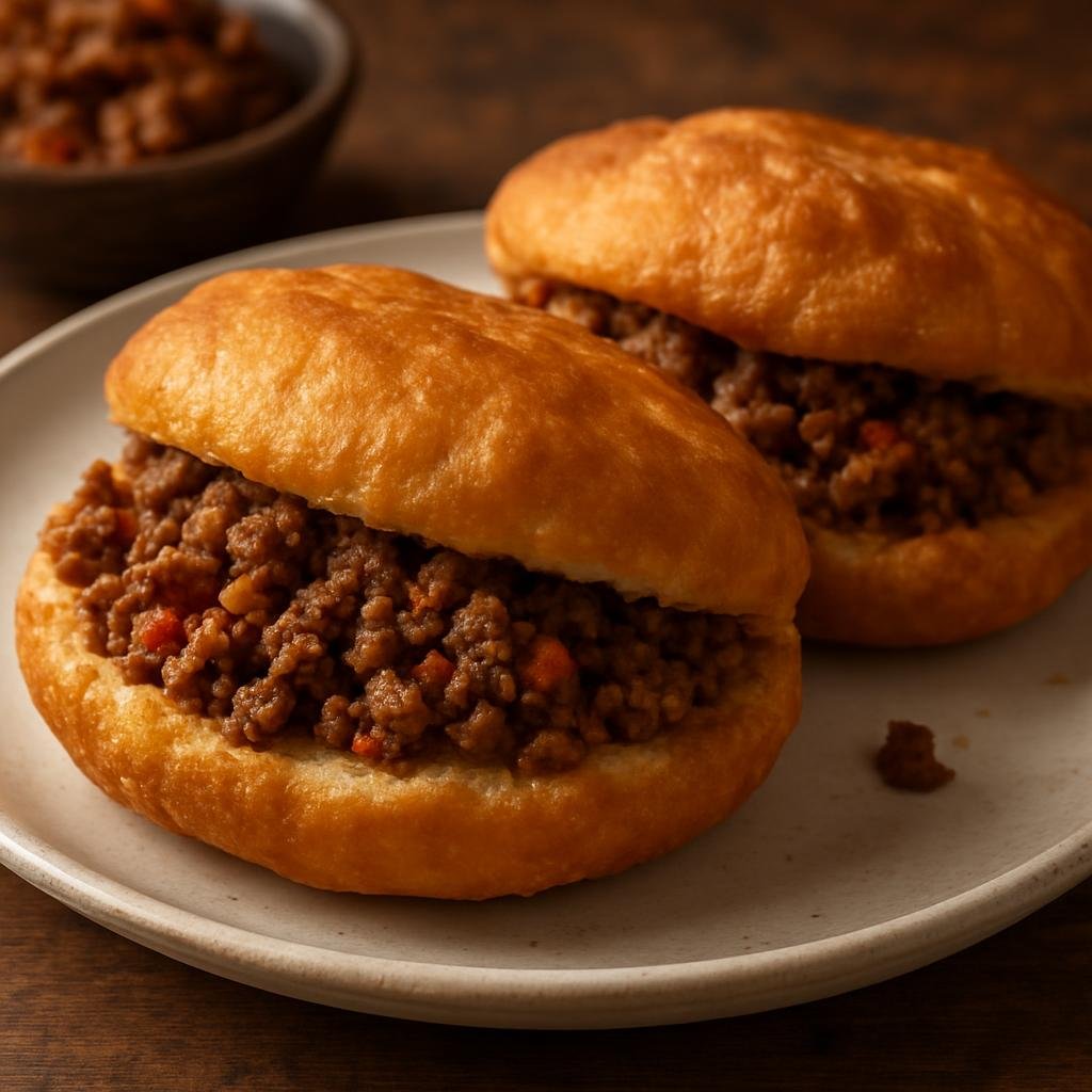 Entree: South Africa – Afrikaner / Boer – Vetkoek with Mince (Fried yeast bread pockets filled with seasoned ground beef mince) recipe