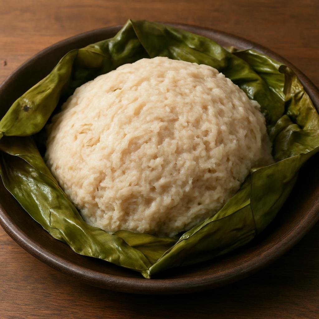 Entree: Cameroon – Central Culinary Region – Kwacoco Bible (steamed grated cocoyam parcel) recipe