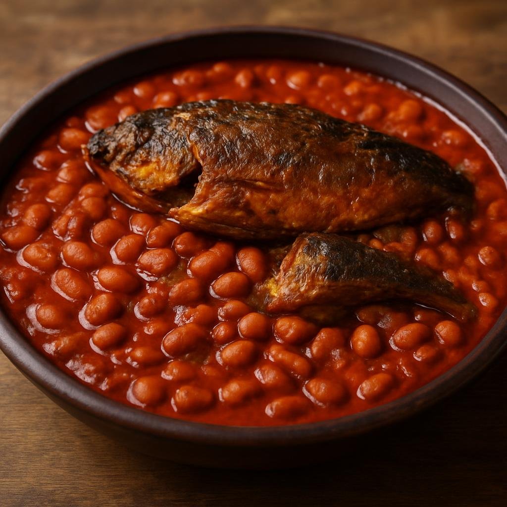 Entree: Democratic Republic of the Congo – Central Culinary Region – Madesu (Hearty Central Congolese stew of red beans cooked in a palm-oil tomato sauce with smoked fish or meat) recipe