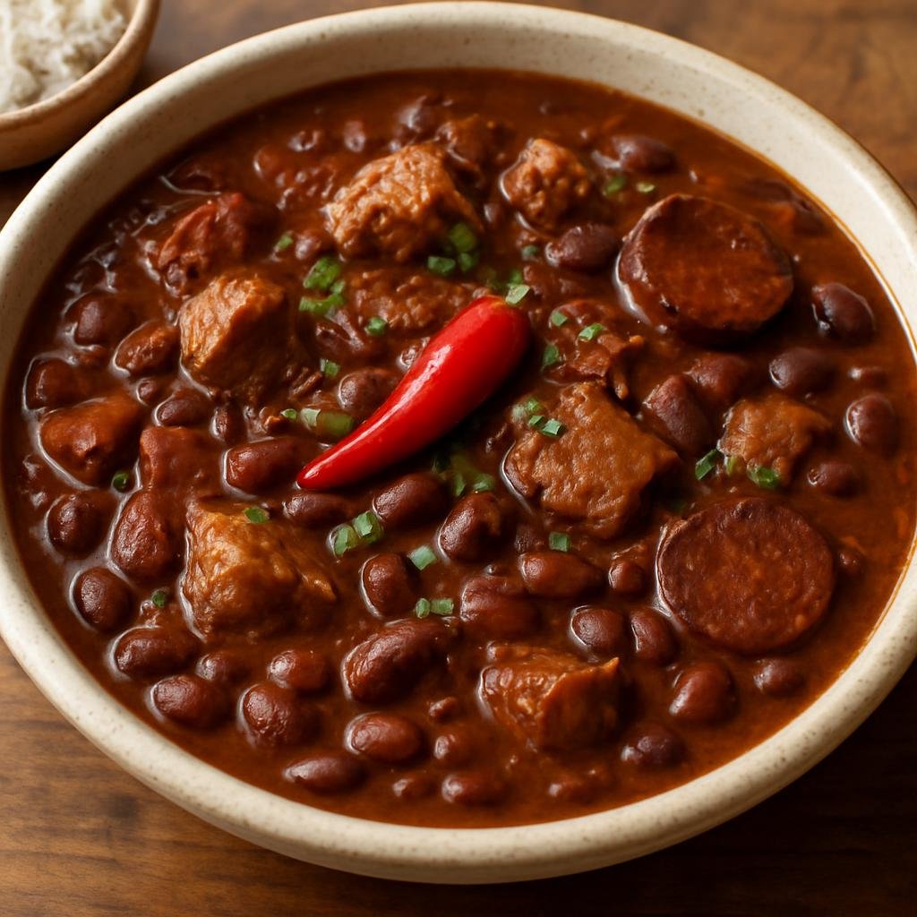 Entree: Mozambique – National Cuisine – Feijoada Moçambicana (Hearty Mozambican-style bean and pork stew flavored with smoked meats, piri‑piri, and coconut) recipe