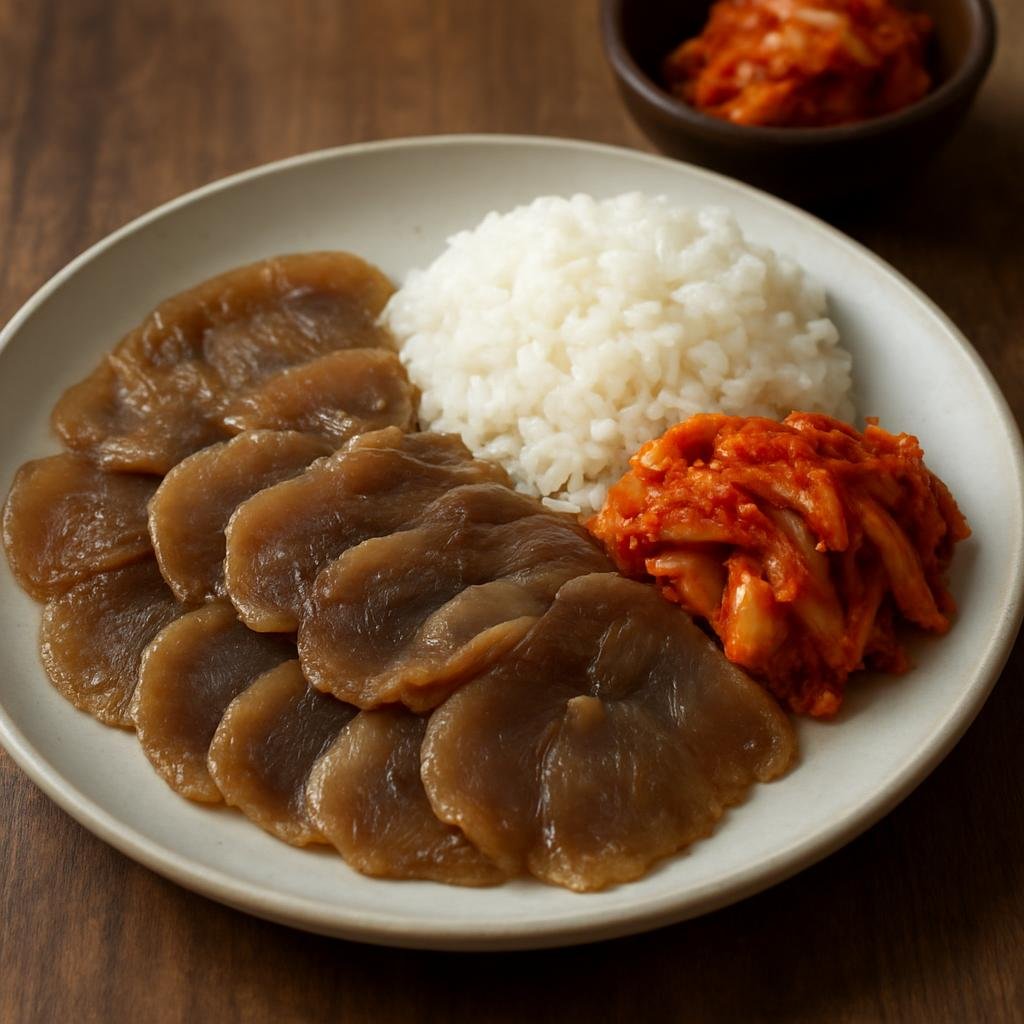 Entree: North Korea – North Korean Coastal Cuisine – 홍어 ➤ hongeo (Strong-smelling fermented skate served thinly sliced with rice and kimchi) recipe