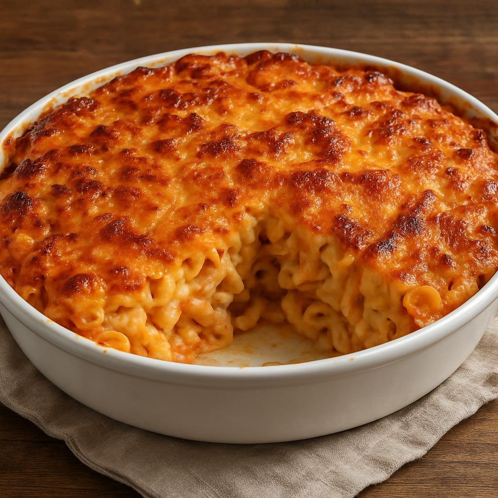Entree: Trinidad and Tobago – National Cuisine – Macaroni Pie (Baked cheesy pasta casserole popular across Trinidad and Tobago) recipe