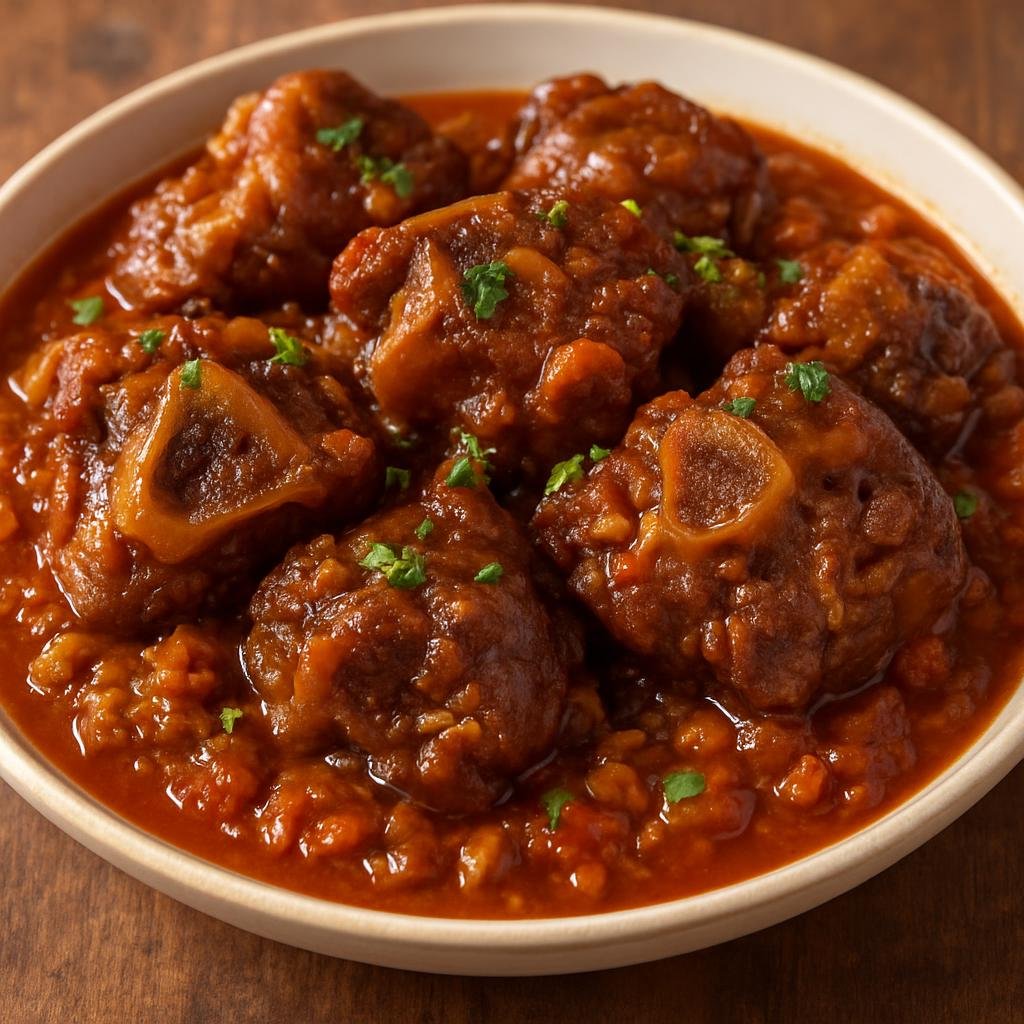 Entree: Zimbabwe – National Cuisine – Mazondo (Braised cow trotters stewed until gelatinous in a savory tomato-onion and peanut sauce) recipe