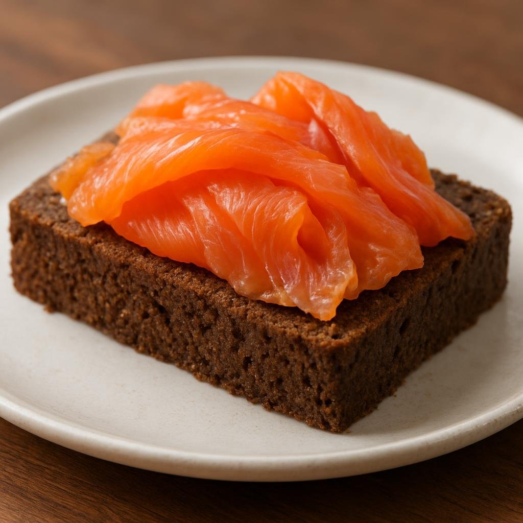 Entree: Iceland – Rúgbrauð með silungi (Dense Icelandic rye bread served with smoked or cured salmon) recipe