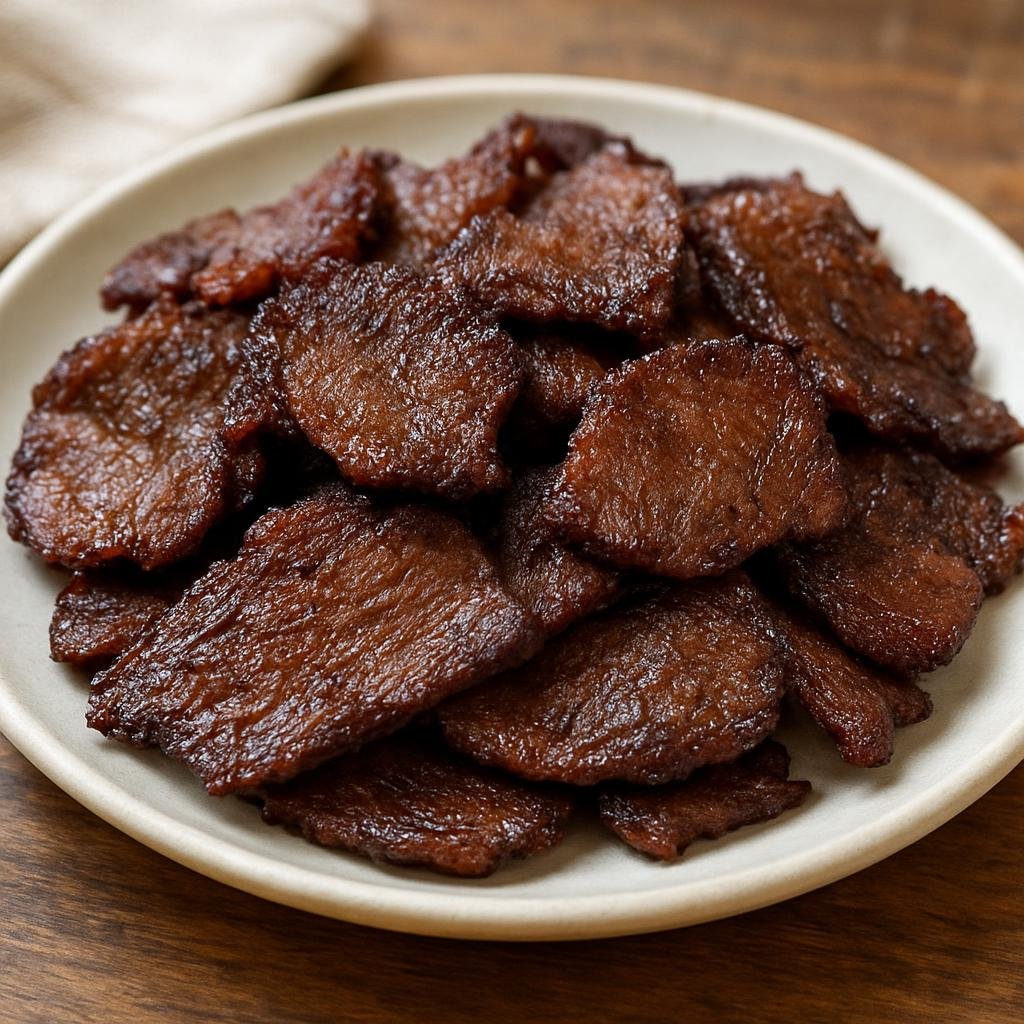 Entree: Northern Mariana Islands – Beef Tinala' Katne (Traditional Chamorro-style cured and dried beef, sliced and pan-fried until crisp) recipe