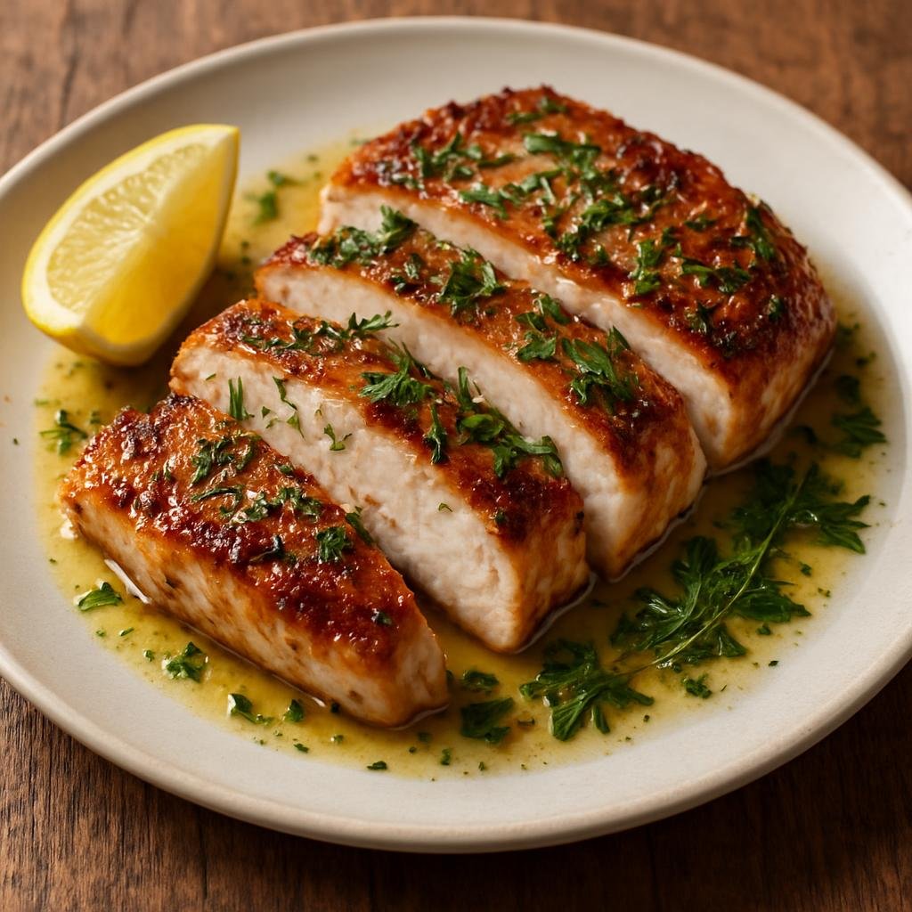 Entree: South Georgia and the South Sandwich Islands – Seared Albatross Breast (Pan-seared breast of albatross finished with butter, lemon, and coastal herbs) recipe