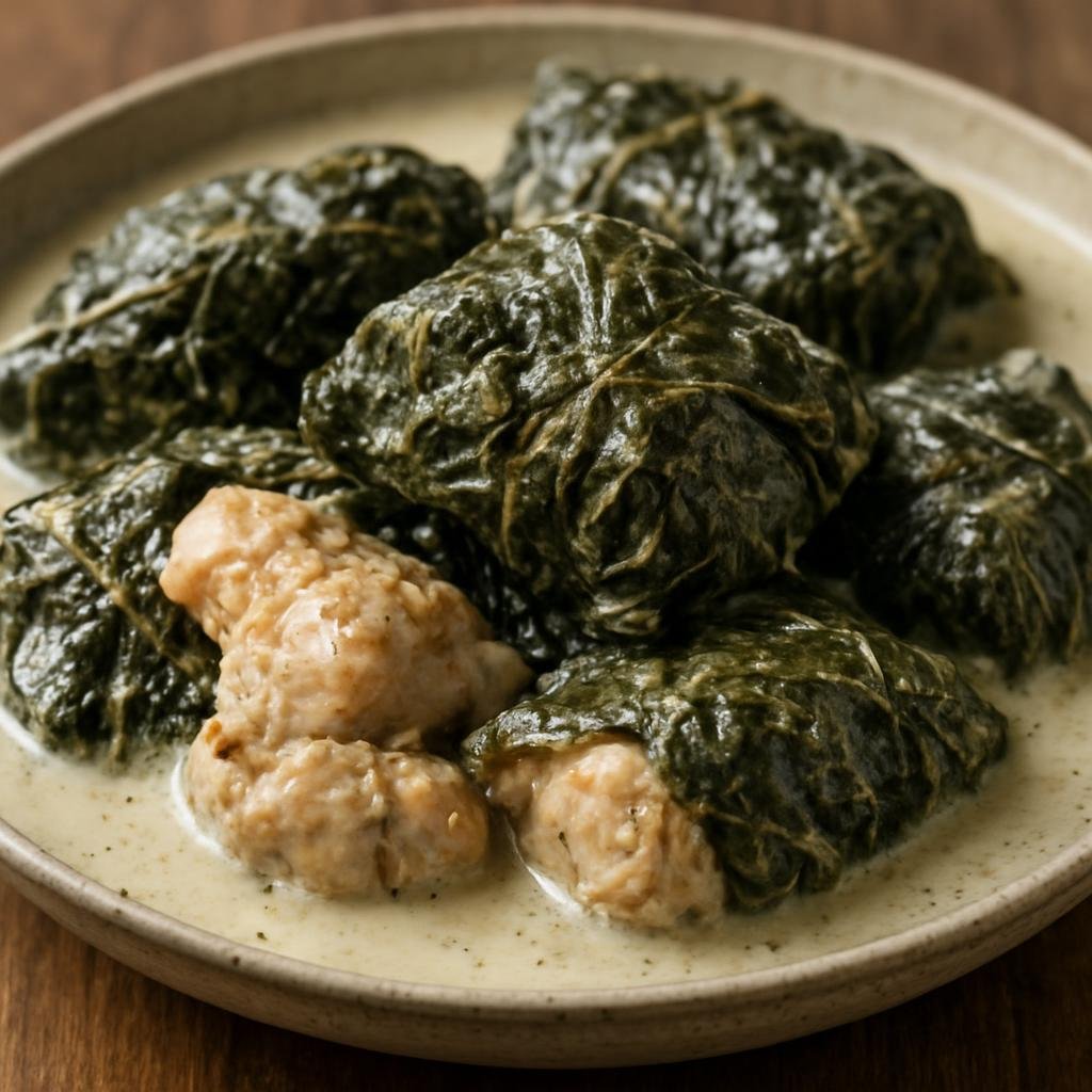Entree: Tonga – Lupulu Moa (Tongan taro-leaf parcels of chicken cooked in coconut cream) recipe