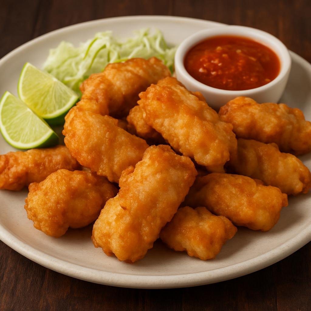Entree: Mexico – Baja California – Chicharrón de Pescado (Crispy battered and fried white fish typical of Baja California) recipe
