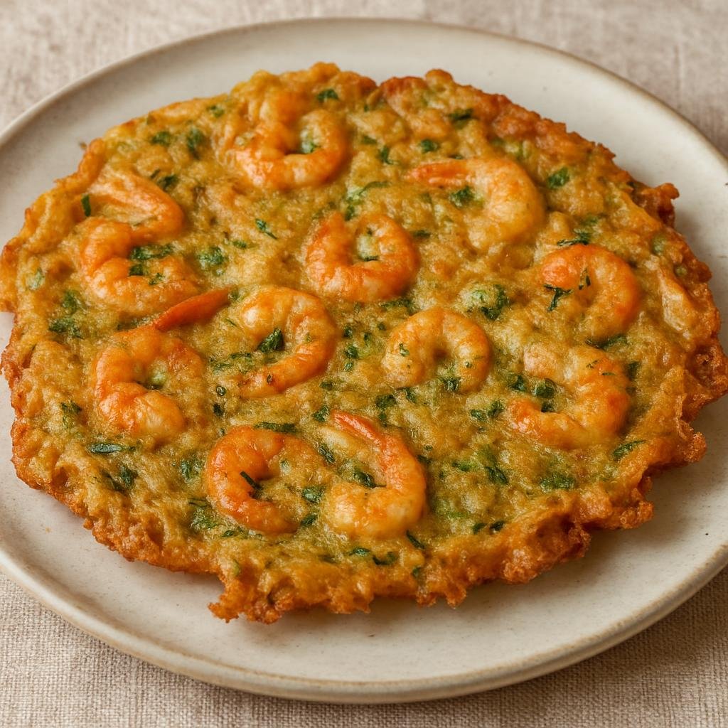 Entree: Spain – Andalusia – Tortilla de Camarones (Crisp Andalusian shrimp fritters made from a thin, herbed batter) recipe