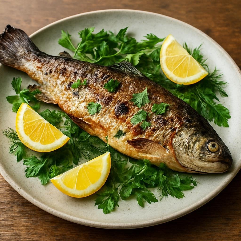 Entree: Armenia – Armenian Diaspora Classics – Իշխան ➤ Ishkhan (Whole roasted or grilled trout traditionally prepared with lemon and fresh herbs) recipe