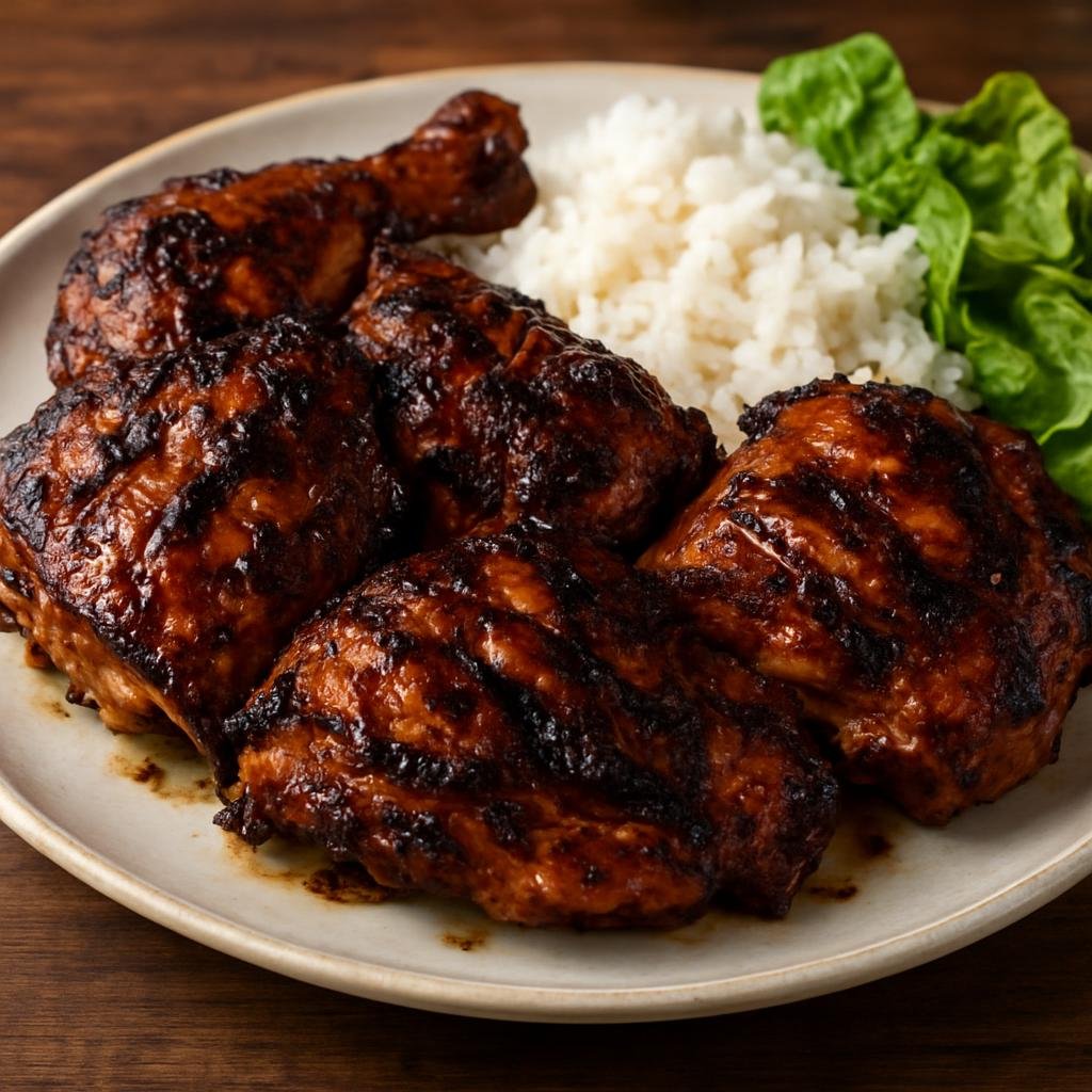 Entree: American Samoa – Central Culinary Region – Pulehu Chicken (Char-grilled marinated chicken in a Samoan-style coconut and soy glaze) recipe