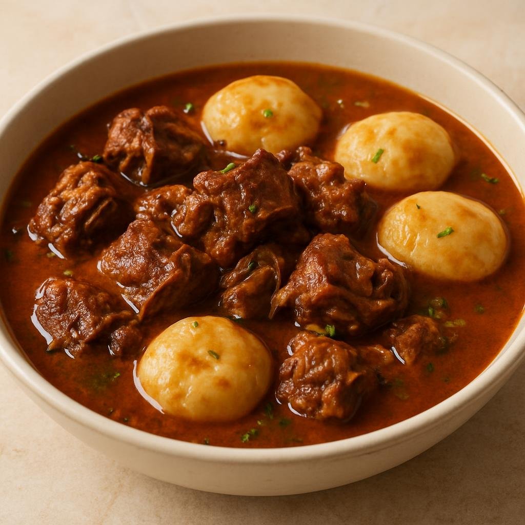 Entree: Antigua and Barbuda – Central Culinary Region – Goat Water (Traditional Antiguan goat stew with dumplings simmered in a seasoned broth) recipe