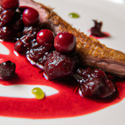 Entrée: France – Magret de Canard aux Cerises et Vin Rouge (Duck Breast with Cherry and Red Wine) recipe
