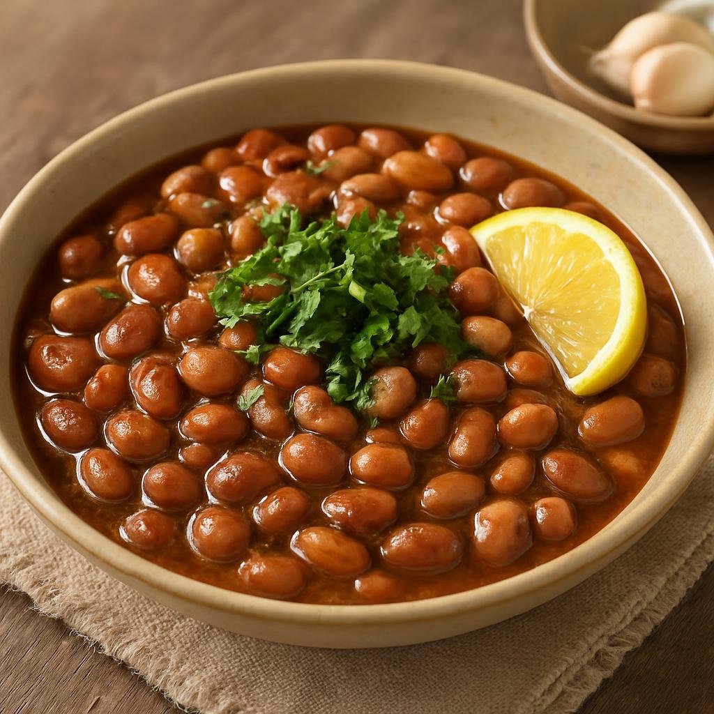 Entree: Eritrea – Central Culinary Region – فول مدمس ➤ Ful Mudammas (Slow-simmered fava beans seasoned with garlic, lemon, and olive oil) recipe