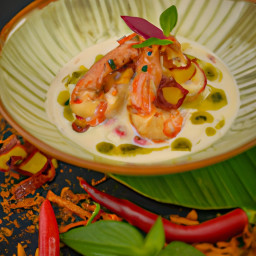 Entrée: India – चिंगरी मलाई करी ▶ Chingri Malai Kari (Prawn in Creamy Coconut Curry) recipe