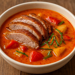 Entree: Thailand – แกงเผ็ดเป็ดย่าง ➤ Kaeng phet ped yang (Thai red curry with duck) recipe