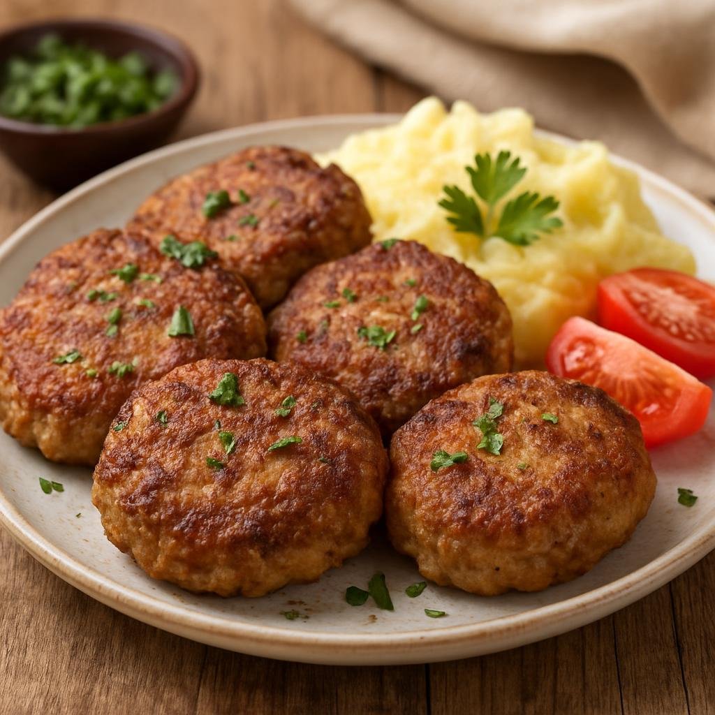 Entree: Romania – Banat – Pârjoale (Romanian seasoned pan-fried meat patties) recipe