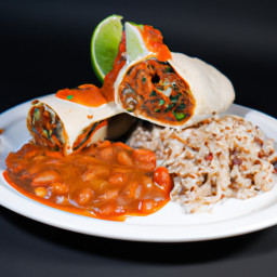 Entrée: United States – Tex-Mex Bean and Rice Burritos recipe