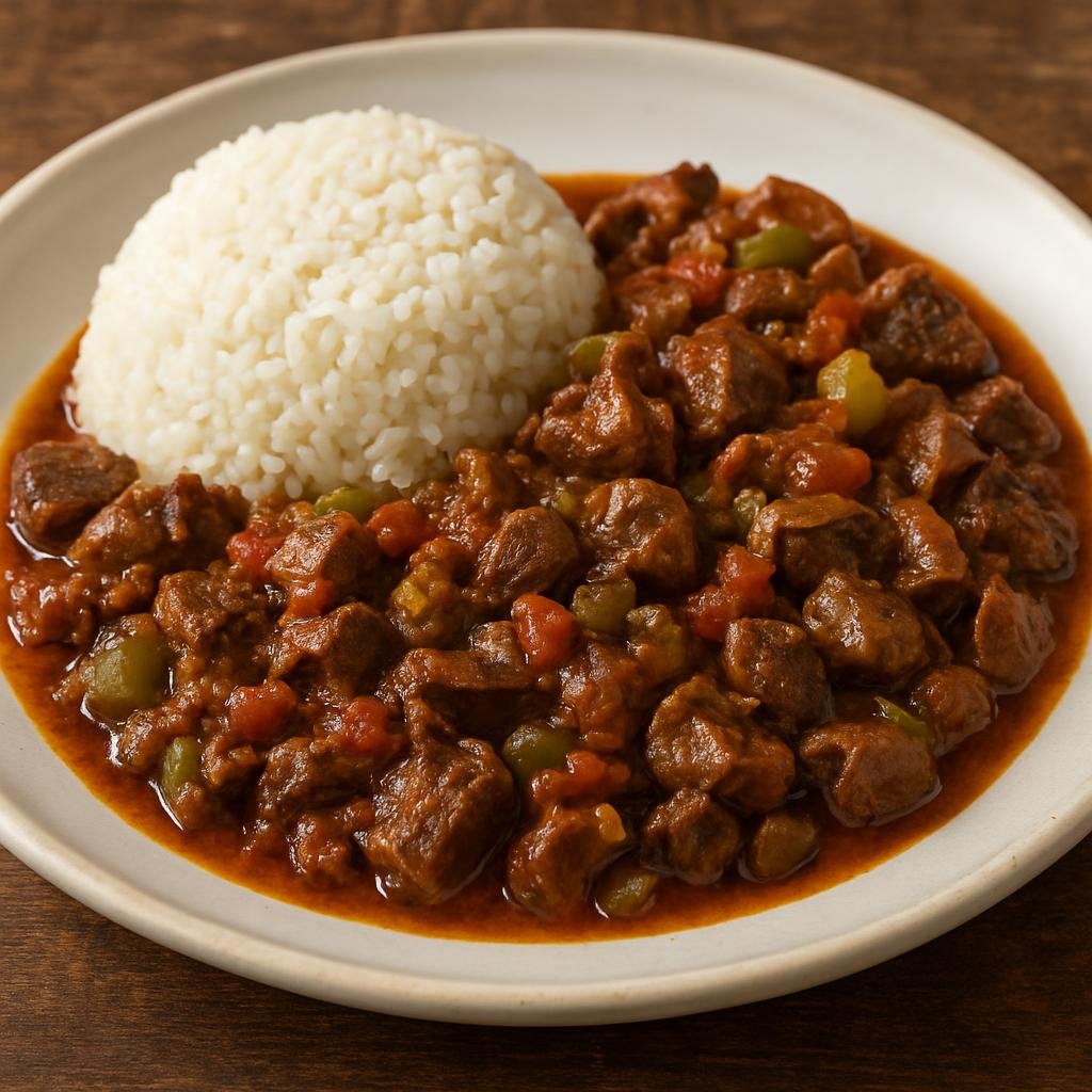Entree: El Salvador – Central Culinary Region – Chanfaina (Savory Salvadoran stew of seasoned organ meats and vegetables, served with rice) recipe