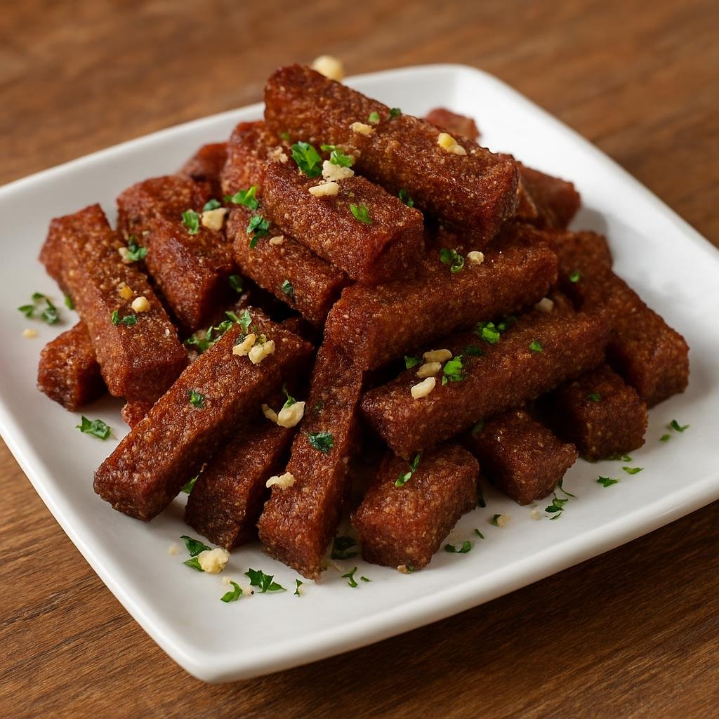 Entree: Lithuania – National Cuisine – Kepta Duona (Pan-fried or deep-fried rye bread bites tossed with garlic, salt, and herbs) recipe