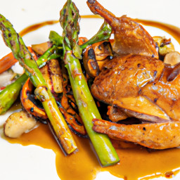 Entrée: United States – Grilled Spatchcocked Quail with Apricot-Mustard Glaze recipe