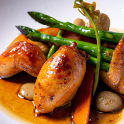 Entrée: United States – Wine-Braised Quail with Apricots recipe