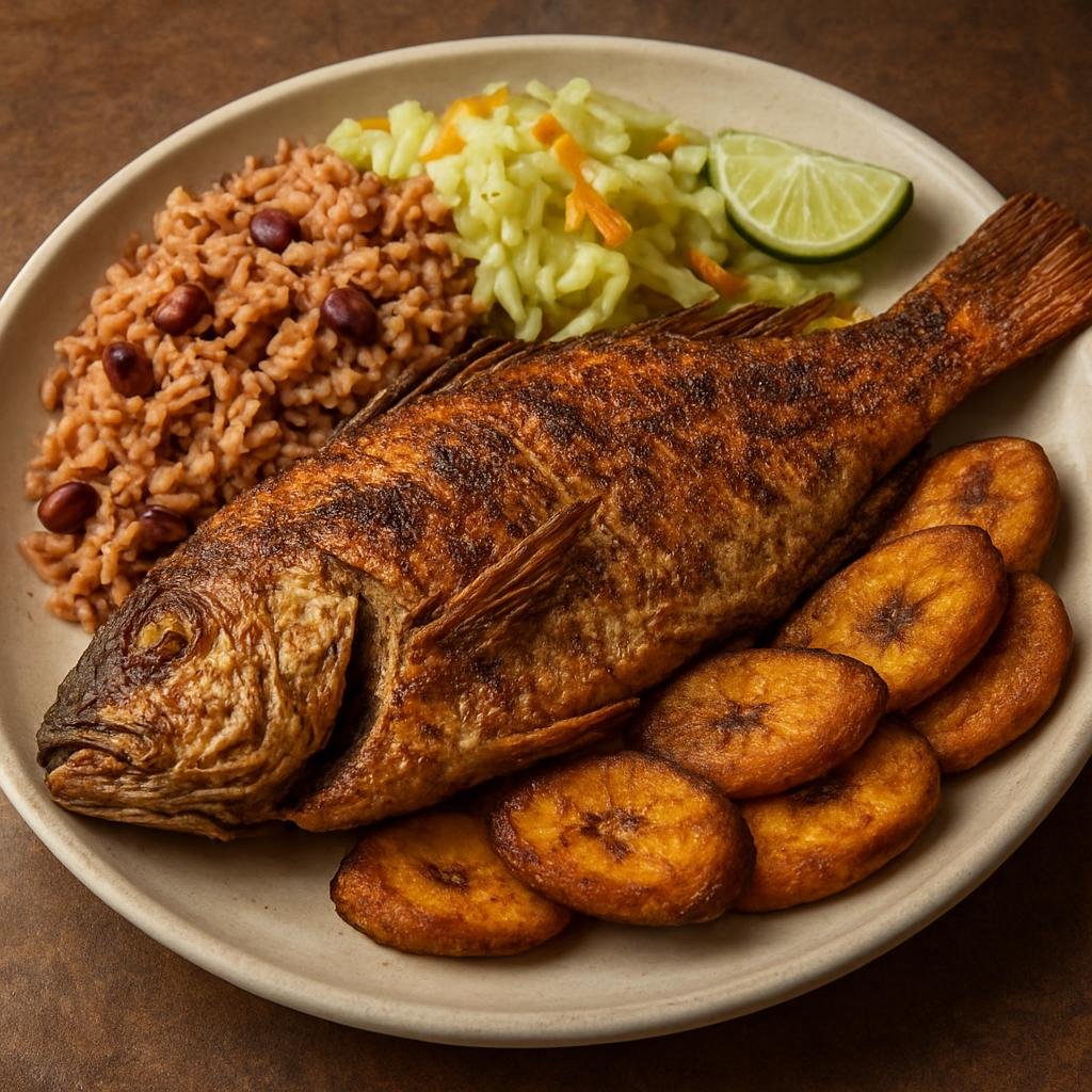 Entree: Haiti – Pwason Gwo Sel (Whole salted and seasoned fried fish prepared in traditional Haitian style) recipe