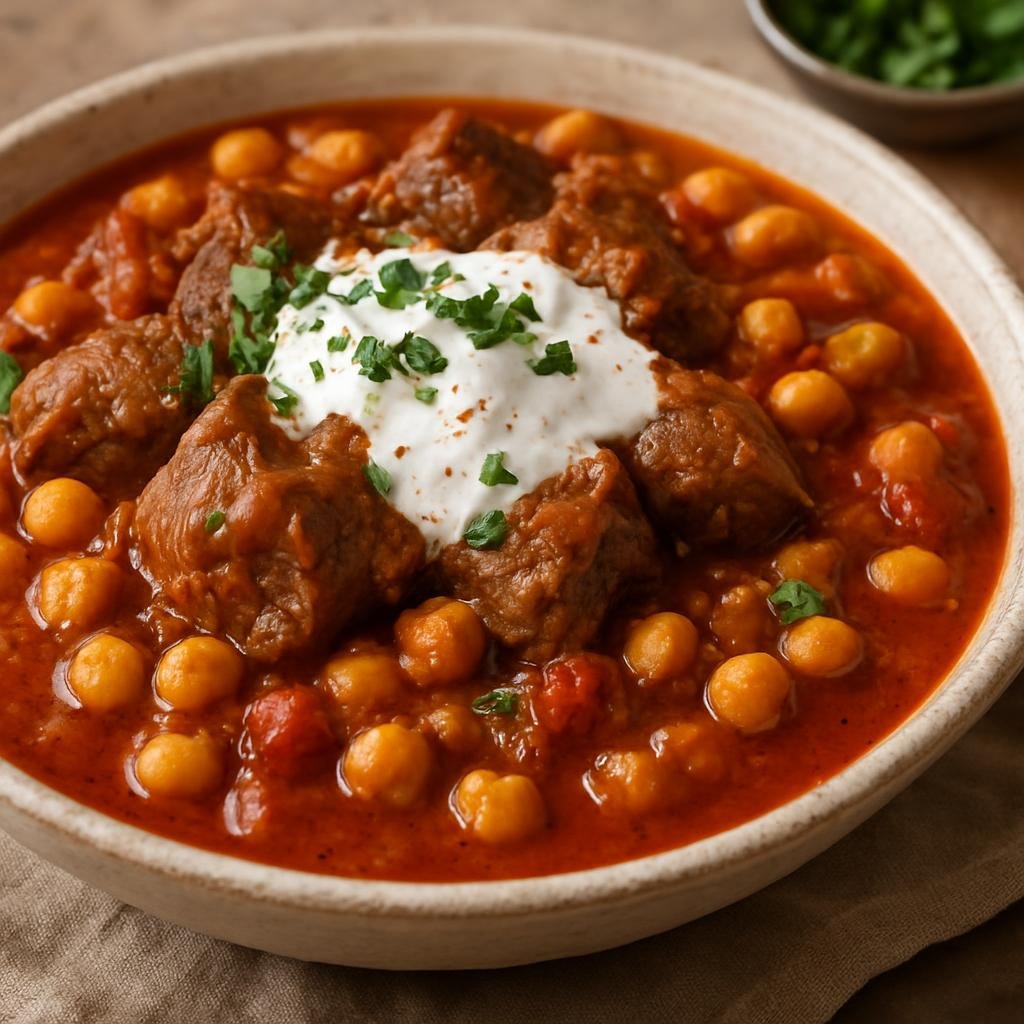 Entree: Jordan – رشوف ➤ Rashouf (Slow-braised Jordanian lamb and chickpea stew with tomato and yogurt) recipe