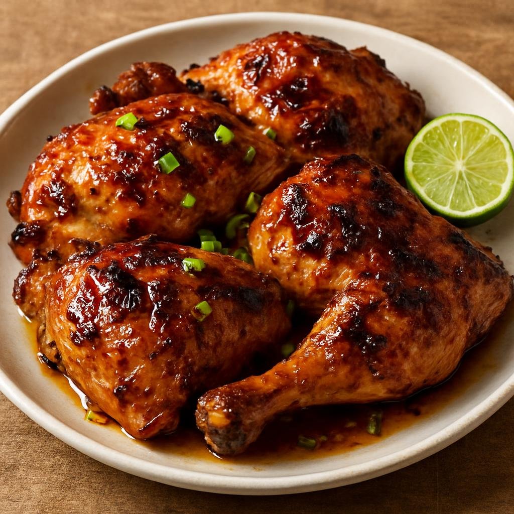 Entree: Nauru – Nauruan BBQ Chicken (Grilled chicken marinated in coconut and citrus with a sweet-savory Pacific-style glaze) recipe