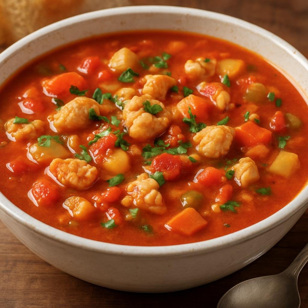 Entree: Turks and Caicos Islands – Conch Chowder (Hearty tomato-based soup of stewed conch and vegetables) recipe