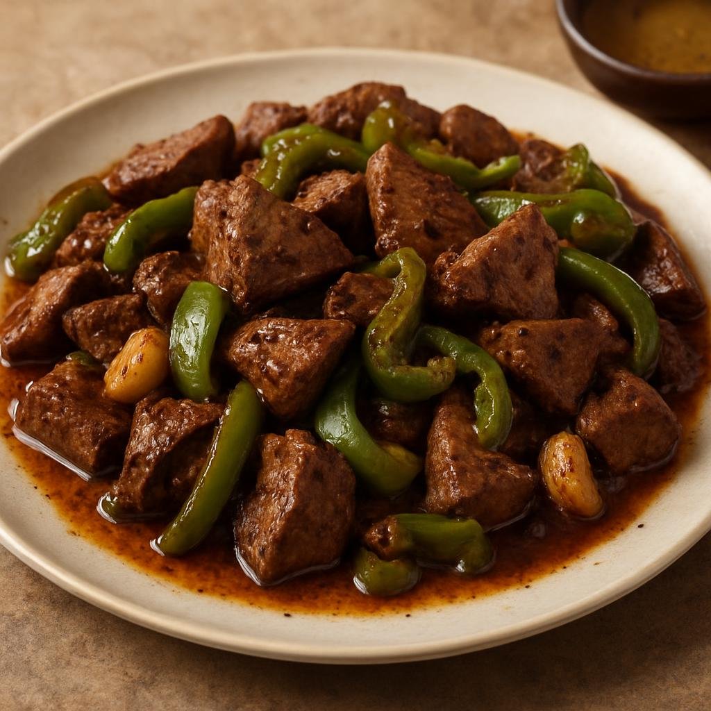 Entree: Egypt – Alexandria & Mediterranean – كبدة اسكندراني ➤ Kibda Iskandarani (Spiced pan-fried liver with garlic, green pepper, and vinegar in the Alexandrian Egyptian style) recipe