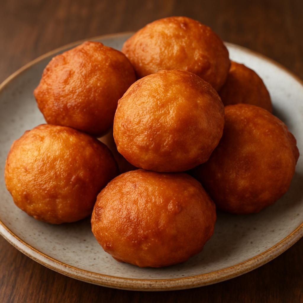 Entree: Republic of the Congo – National Cuisine – Mikate (Deep-fried yeast dough balls that are soft inside and golden outside, traditionally eaten as a hearty snack or accompaniment in Congolese cooking) recipe