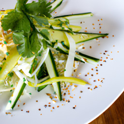 Salad: United States – Shaved Napa Cabbage, Asian Pear and Cucumber Salad with Lime-Sesame Vinaigrette recipe