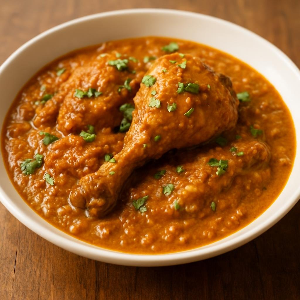 Entree: Gabon – Central Culinary Region – Poulet à la Sauce d'Arachide (Chicken simmered in a rich West-Central African peanut sauce) recipe