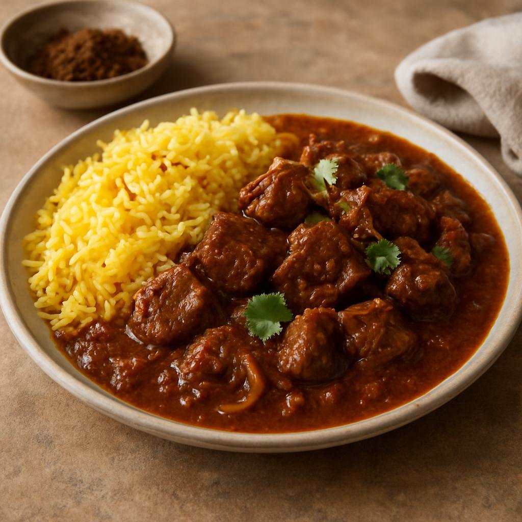 Entree: Oman – أرسيا ➤ Arsiyā (Slow-braised Omani spiced lamb stew served with fragrant saffron rice) recipe
