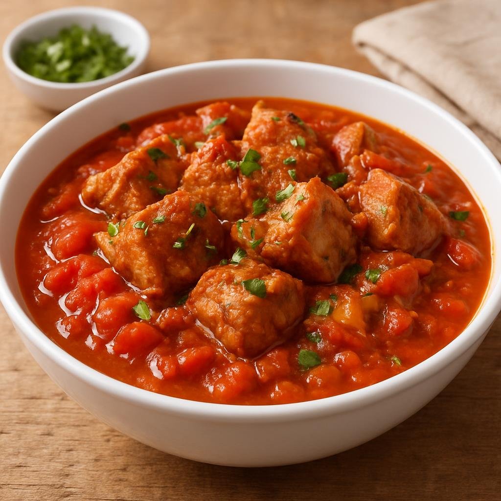 Entree: Saint Martin (French part) – Ragoût de Porc (Hearty French Caribbean pork stew braised with tomatoes, aromatics, and island spices) recipe