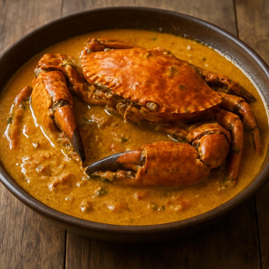 Entree: Solomon Islands – Mud Crab (Whole mud crab cooked in a savory coconut and spice sauce) recipe