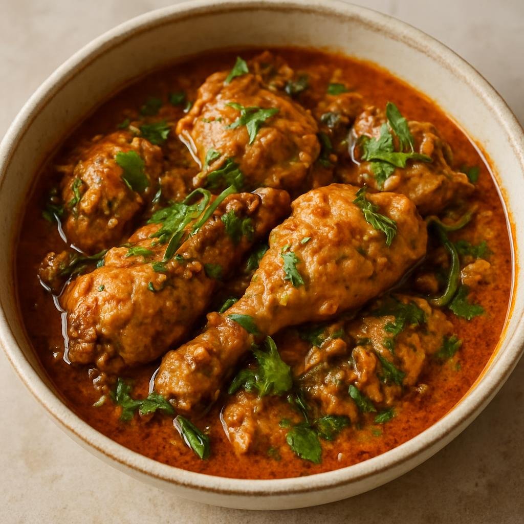 Entree: Myanmar – Kachin & Northern Myanmar – ကချင်ကြက်ဟင်း ➤ Kachin kyet hin (A hearty Kachin-style chicken curry braised with aromatics, fermented soybean and fresh herbs) recipe