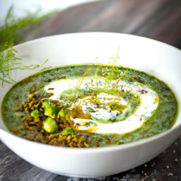 Soup: United States – Fennel, Dill and Pea Soup with Lemon Yogurt Swirl recipe