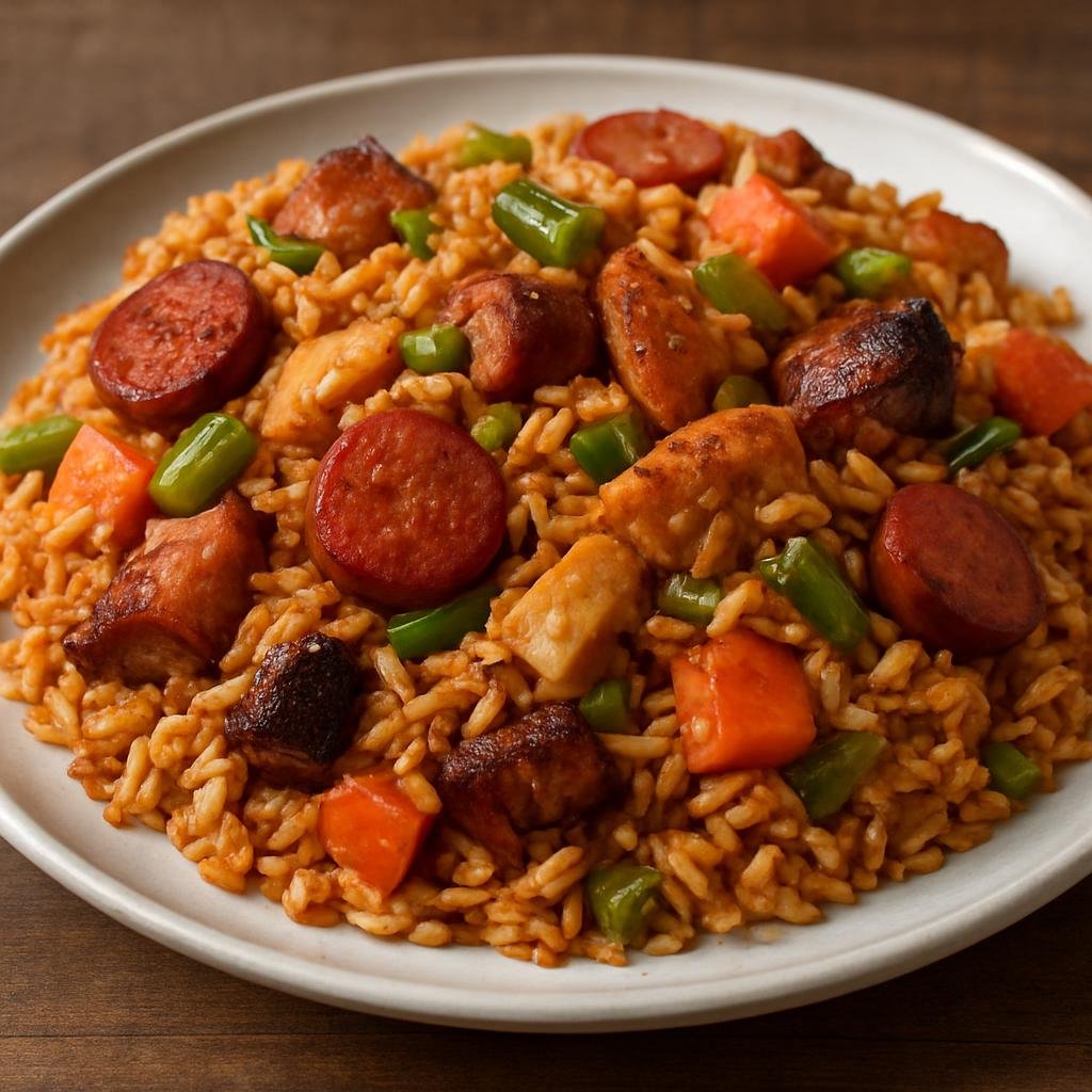 Entree: Suriname – Northern Culinary Region – Moksi Alesi (Surinamese mixed one-pot rice cooked with assorted salted and smoked meats and vegetables) recipe