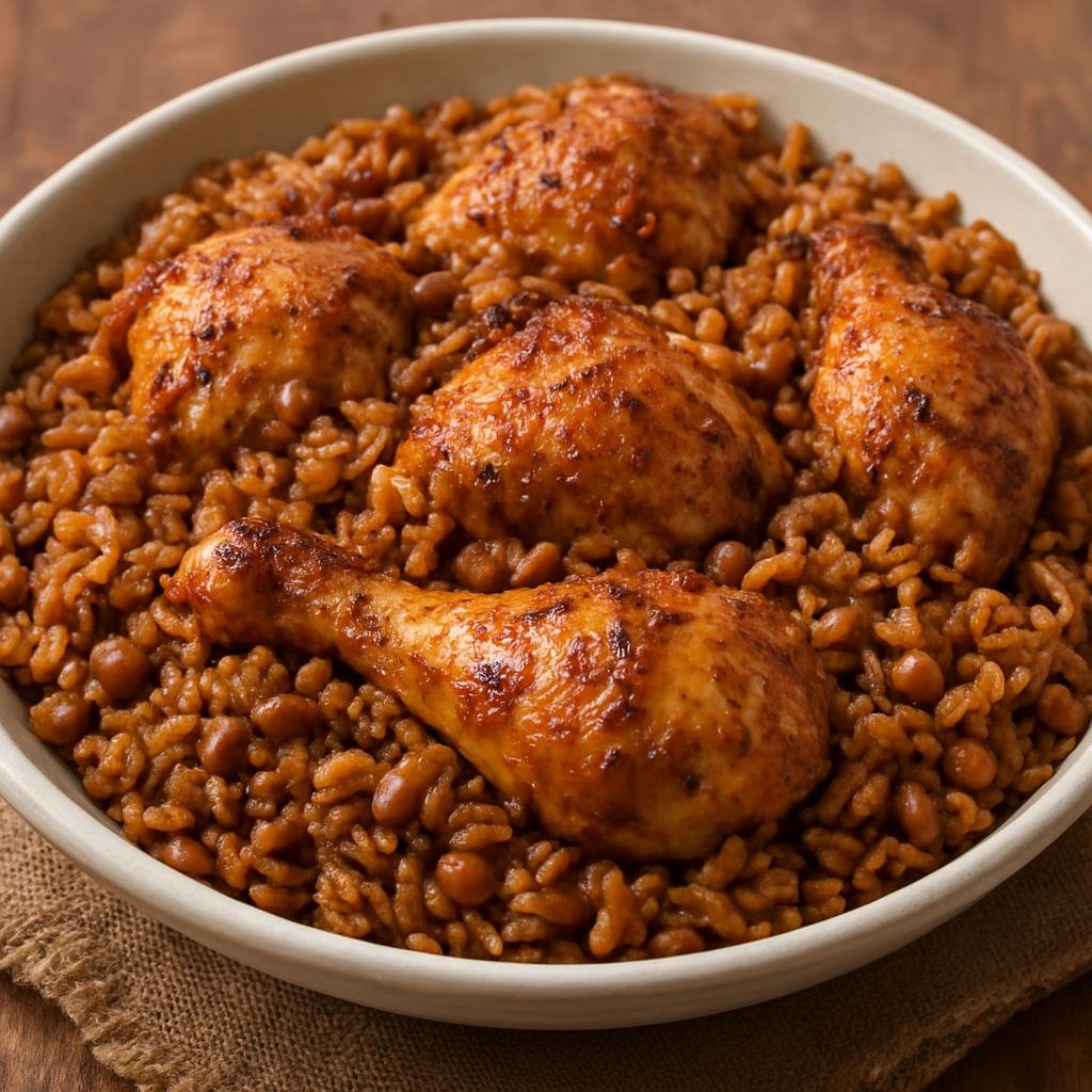 Entree: Trinidad and Tobago – Northern Culinary Region – Pelau (Caribbean one-pot rice with pigeon peas, caramelized sugar, coconut milk, and seasoned chicken) recipe