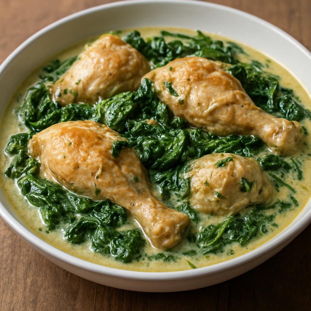 Entree: Wallis and Futuna – Northern Culinary Region – Poulet Fafa (Chicken stewed with island greens in creamy coconut sauce) recipe